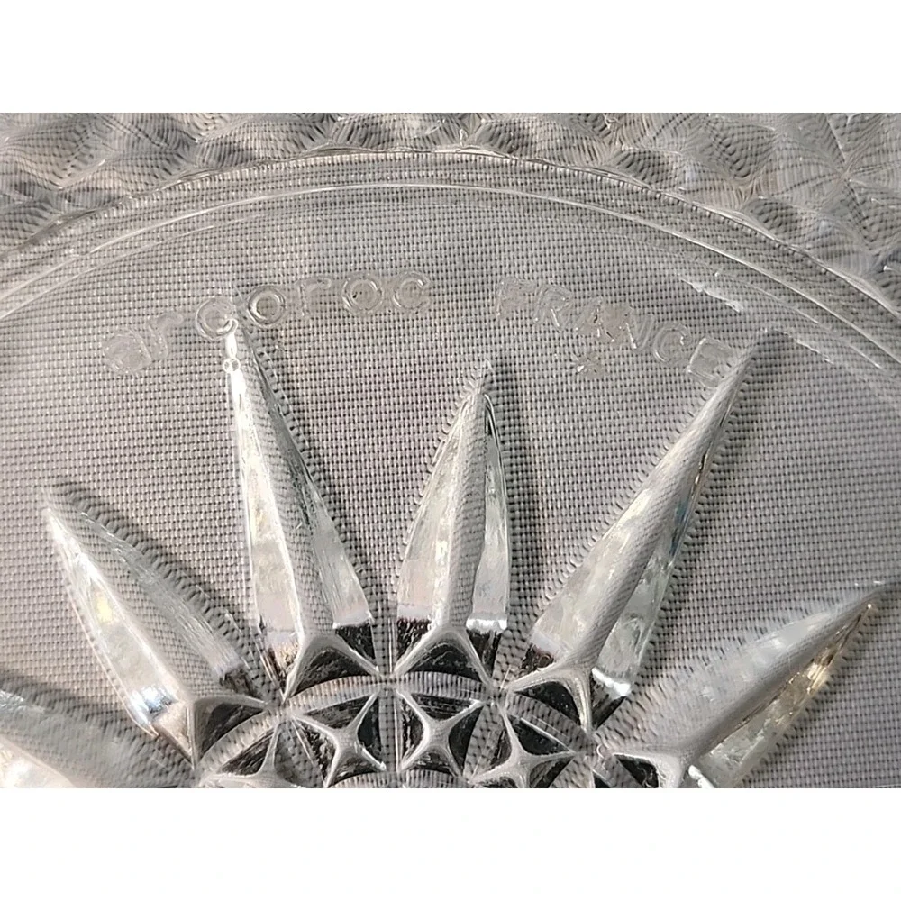 VTG 7-Pc‎ Arcoroc France Starburst Set Glass Serving Dish + 6 Side Bowls Elegant